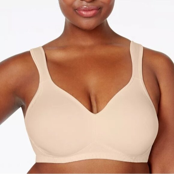 NIP Playtex 18 Hour Smoothing Wireless Bra with Cool Comfort 46DD Nude Seamless - Picture 1 of 11